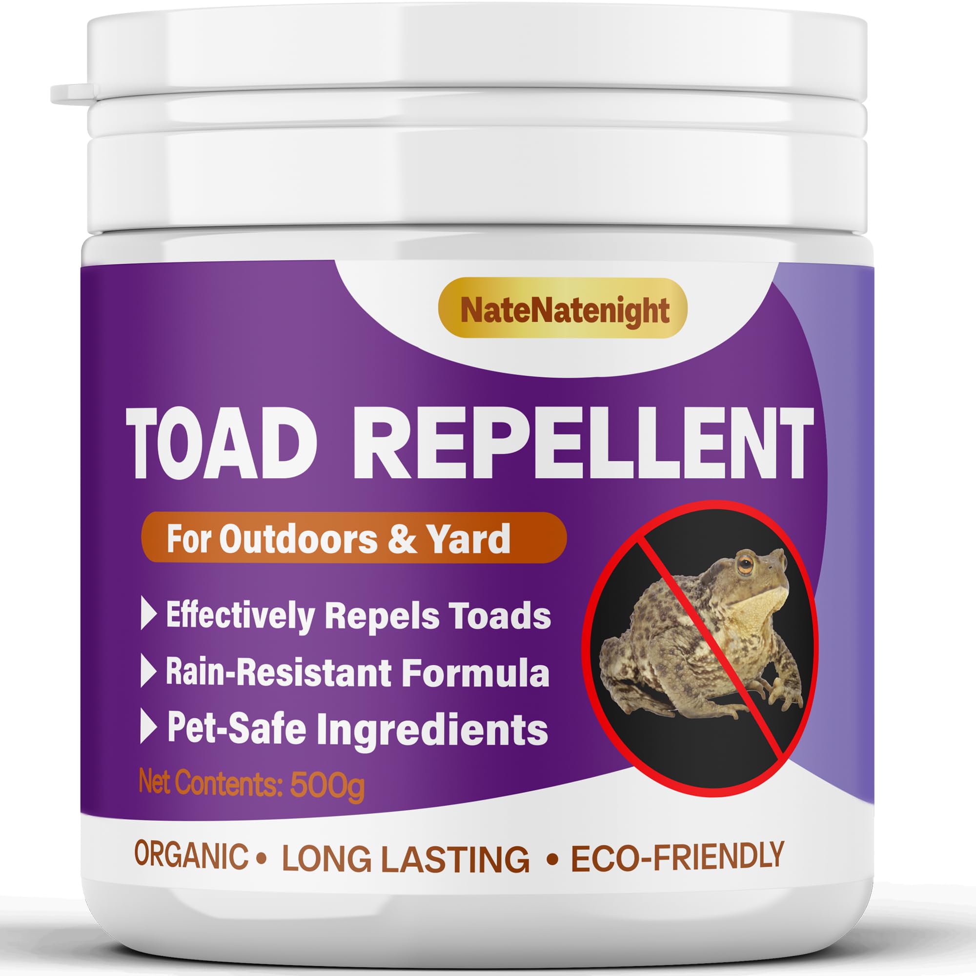 NateNatenight Toad Deterrent powder along garden bed for pet-safe outdoor protection