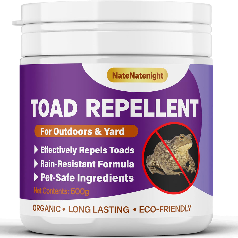 NateNatenight Toad Deterrent powder along garden bed for pet-safe outdoor protection