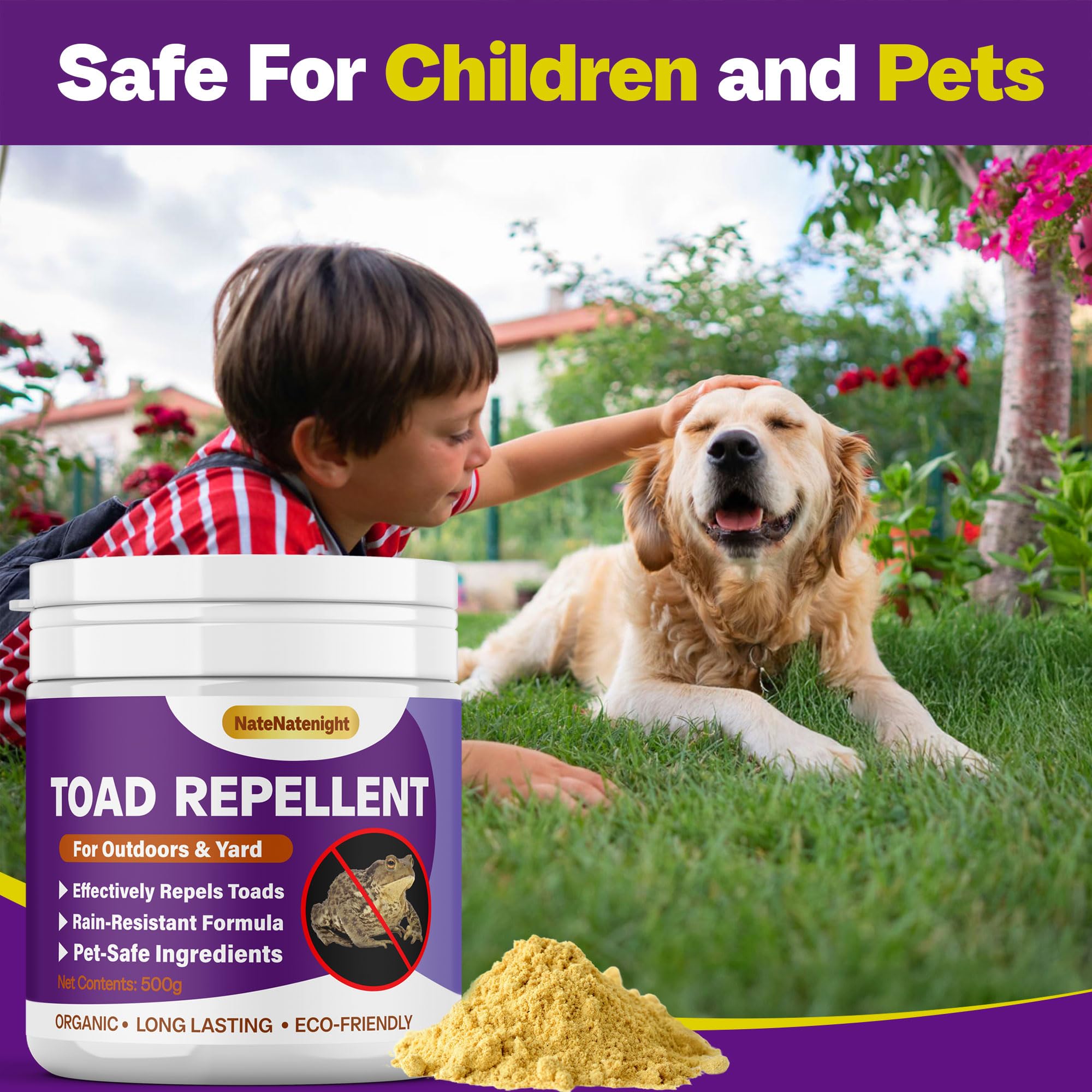 NateNatenight Toad Deterrent rain-resistance feature protecting lawns and walkways