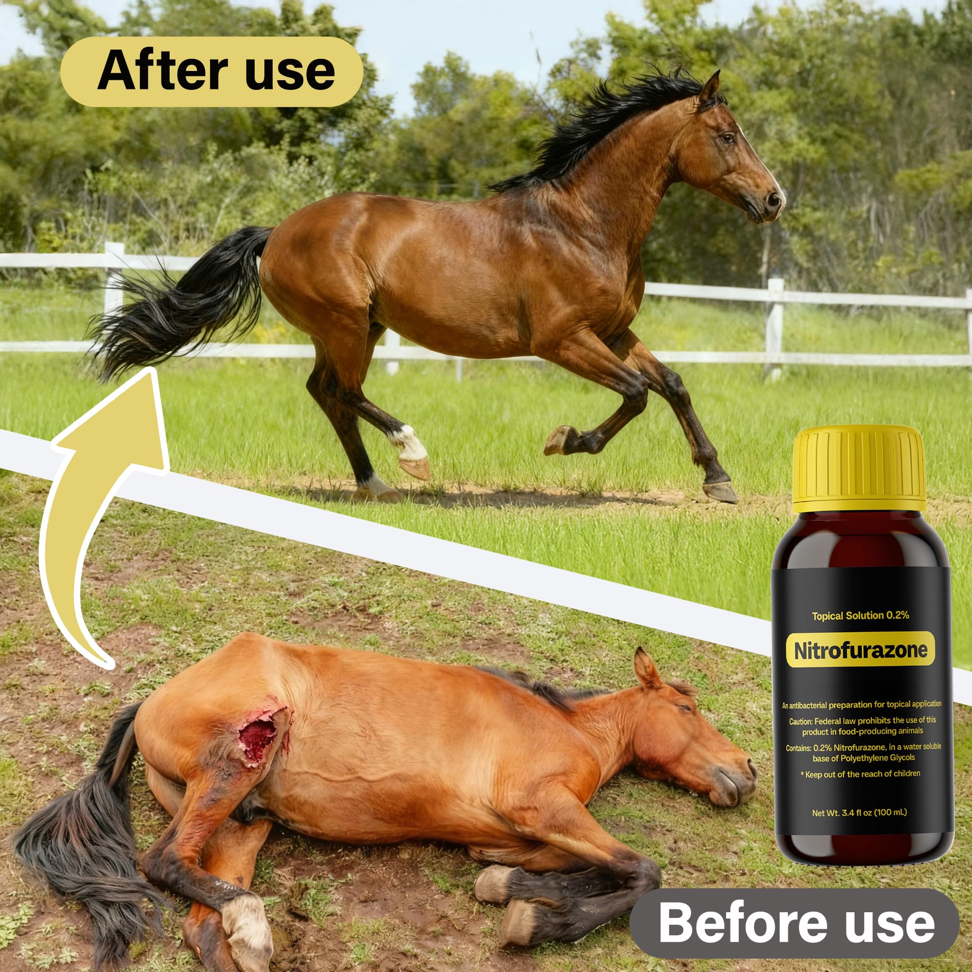 Grooming kit setup with NateNatenight Nitrofurazone for routine maintenance.