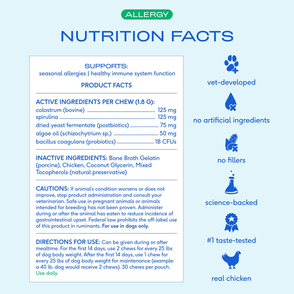 Native Pet allergy chews air-dried maintains potency with minimal additives
