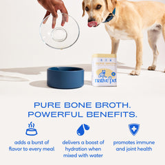 Native Pet bone broth powder on dog kibble to boost flavor