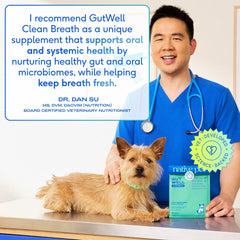 Cold-pressed processing highlight on Native Pet GutWell packaging close-up.