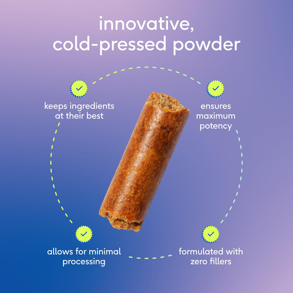 Native Pet GutWell triple-biotic blend visual showcases prebiotics, probiotics, postbiotics.