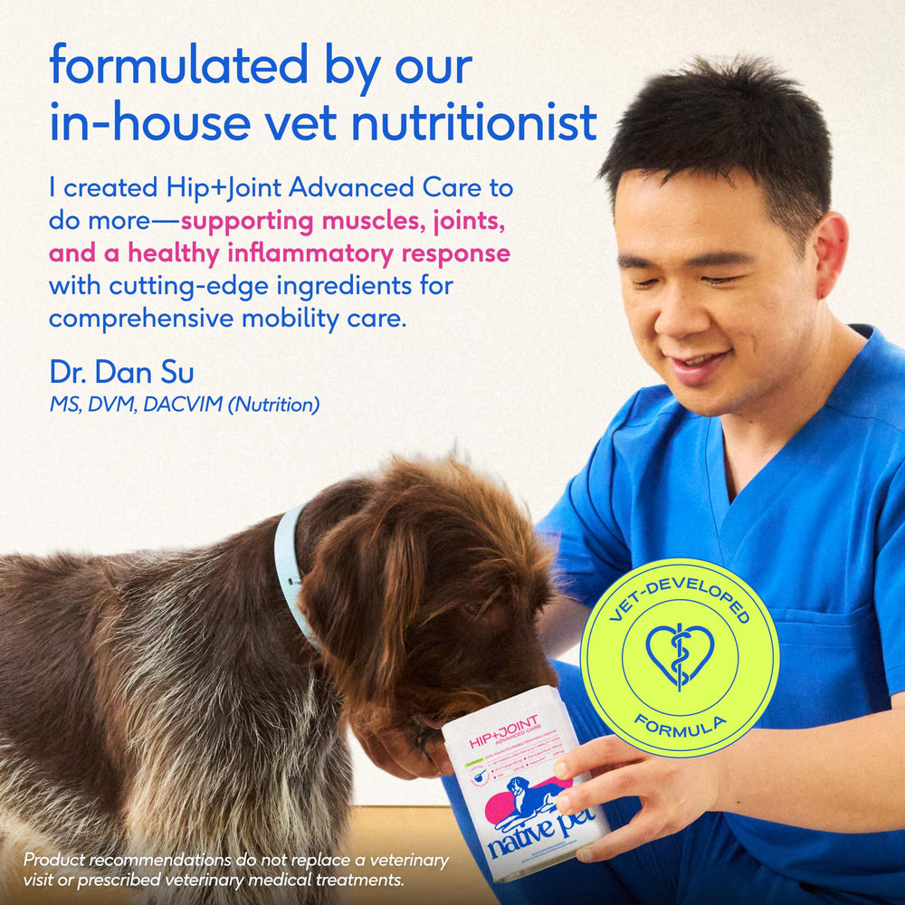 Native Pet joint formula supports cartilage and muscles for overall mobility.