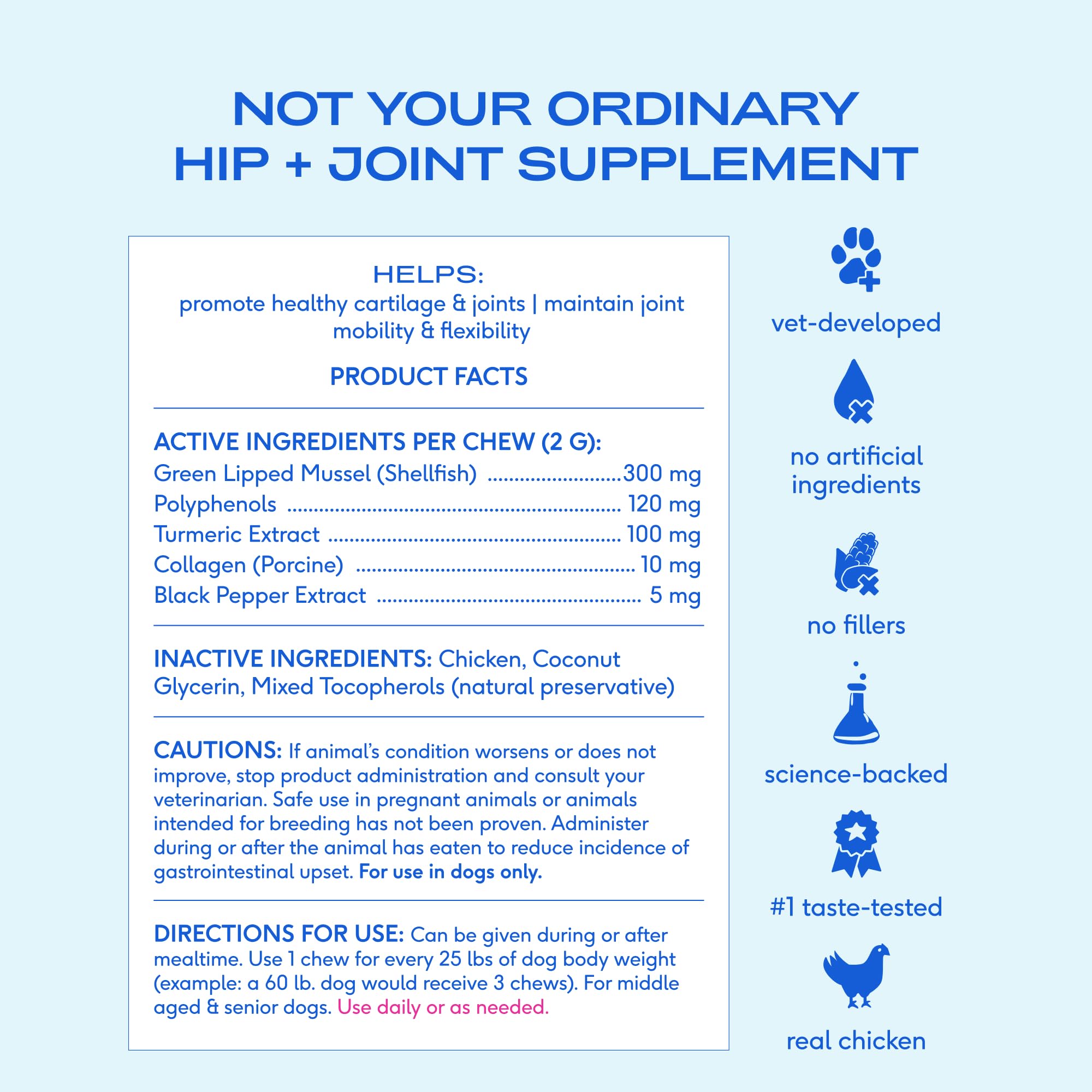 Native Pet collagen helps cartilage and connective tissue for healthier joints.