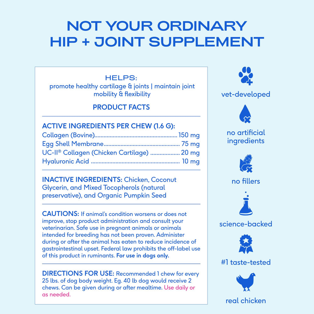 Native Pet Mobility Care UC-II collagen highlights cartilage support across joints.