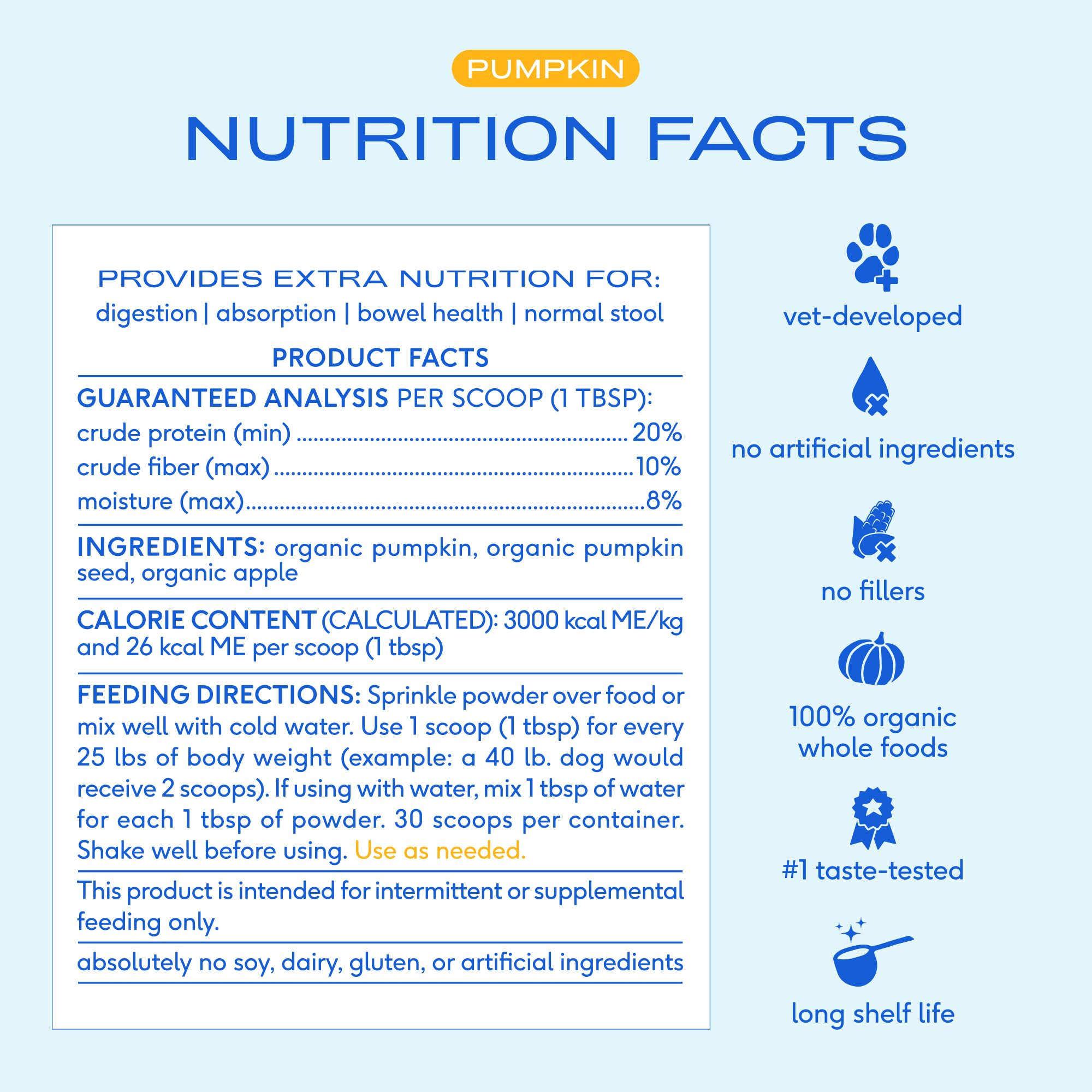 USDA Organic certification badge on Native Pet pumpkin powder packaging.