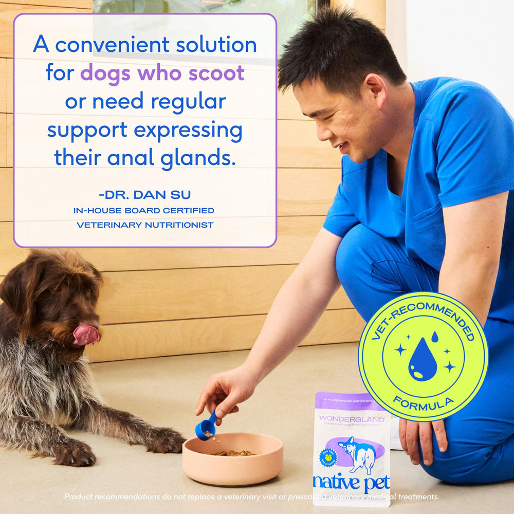 Native Pet WonderGland carob-powder adds texture and fiber for digestion.