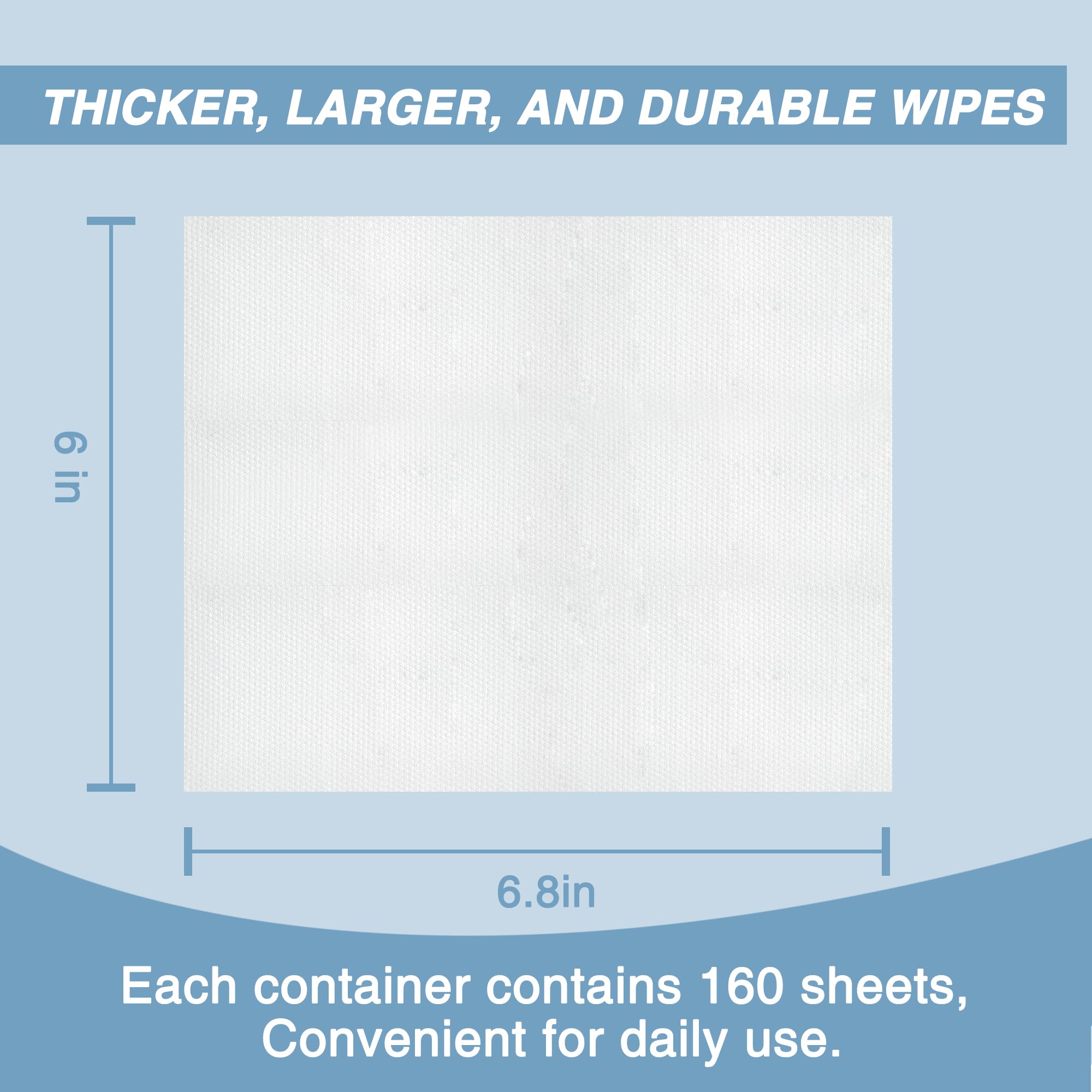Natouch wipes demonstrate thick, durable texture for larger surface areas.