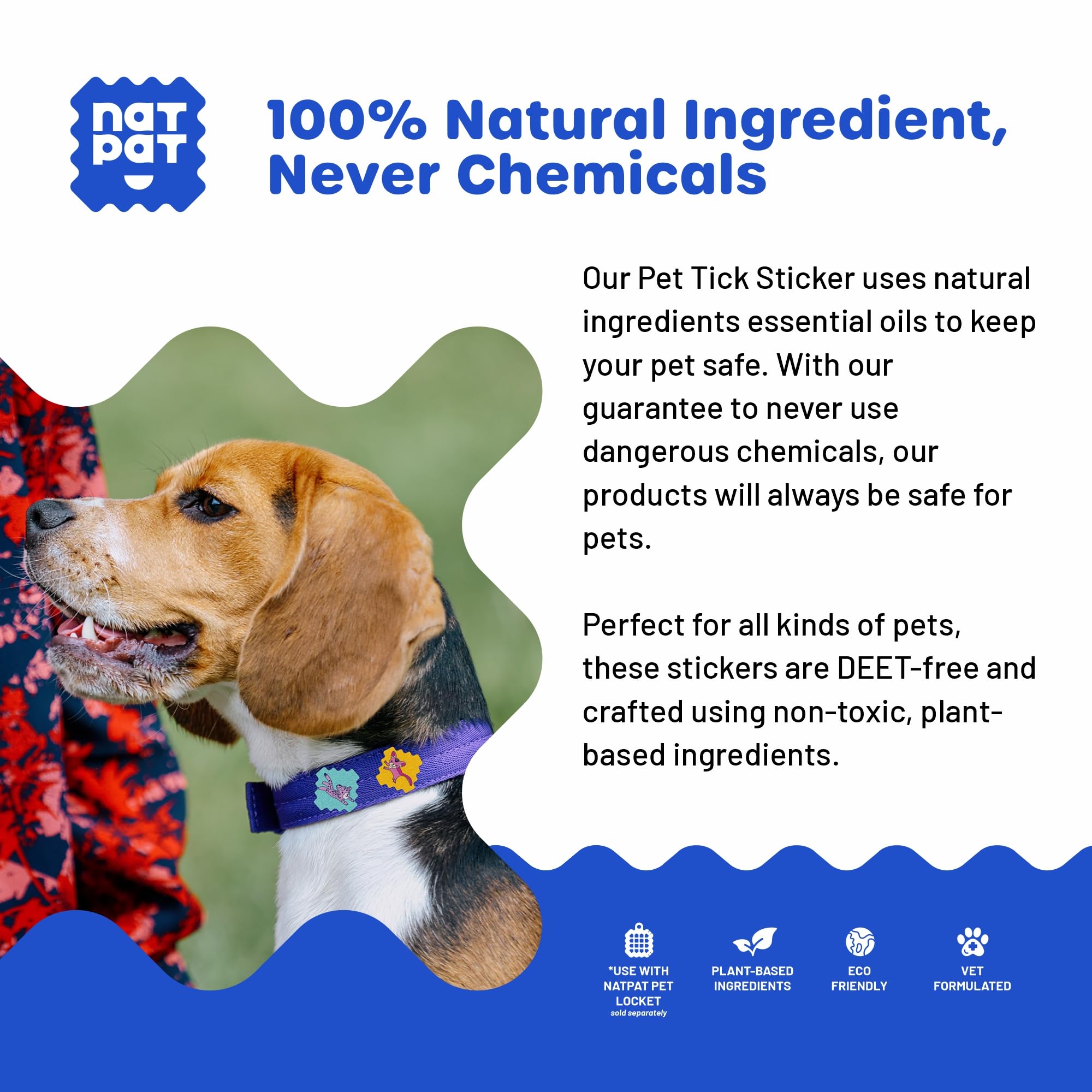 NATPAT patch on cat coat during application; gentle protection for felines