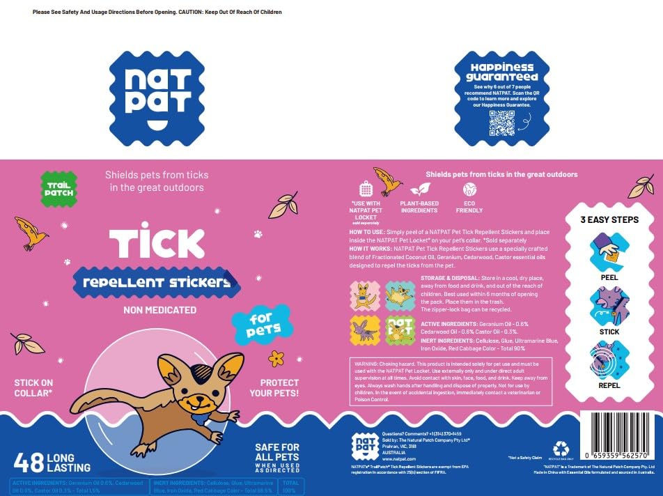 NATPAT patches trusted by pet owners and veterinarians for safe tick prevention