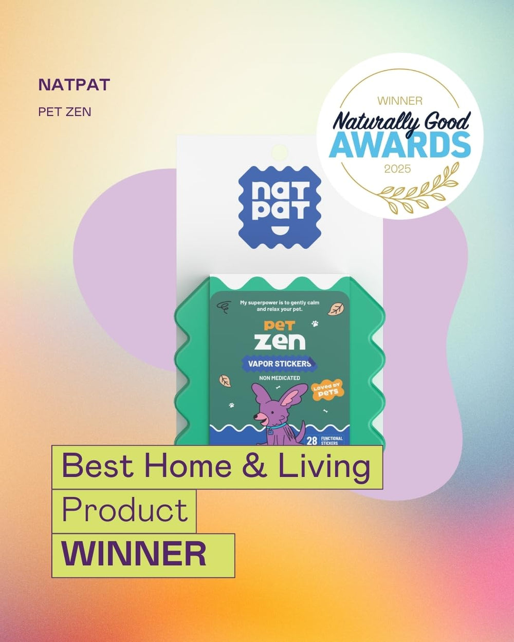 NATPAT Patch visible during fireworks for less stress in dog.