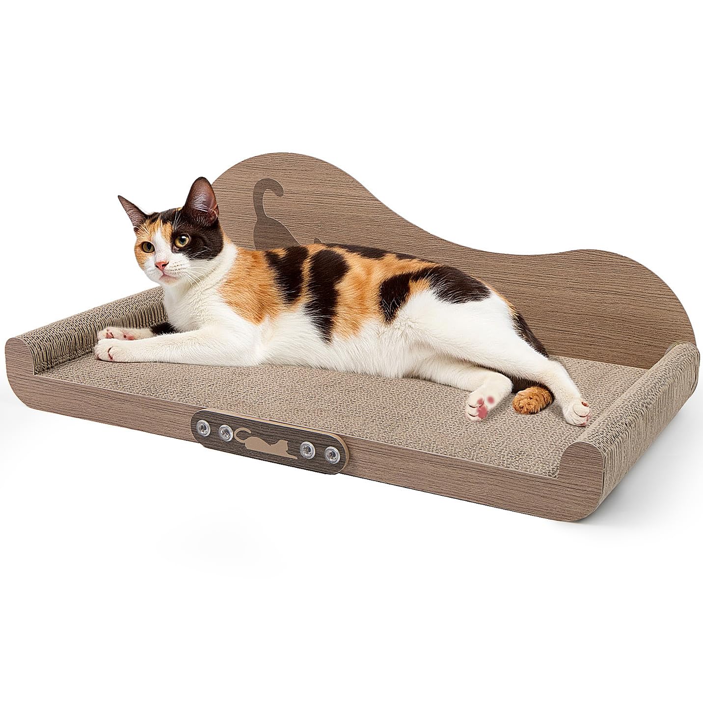 NATUYA cat-scratcher-cardboard-lounge-bed-24inch spacious scratch and nap area.