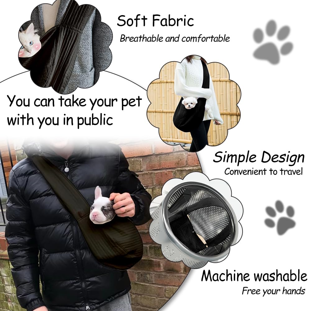 NATUYA sling front pocket view shows space for keys and snacks.