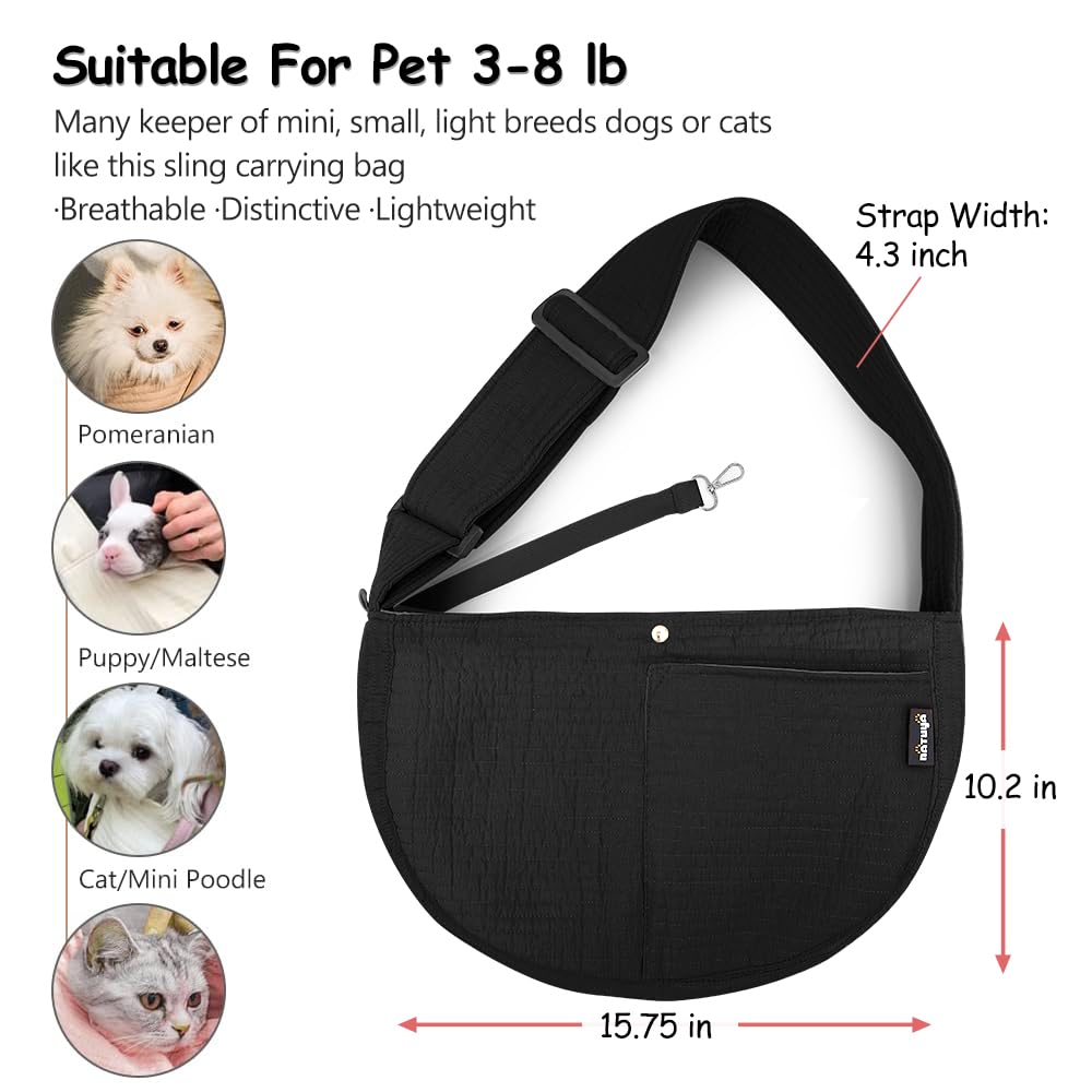 NATUYA sling with wide shoulder strap demonstrates balanced weight distribution.