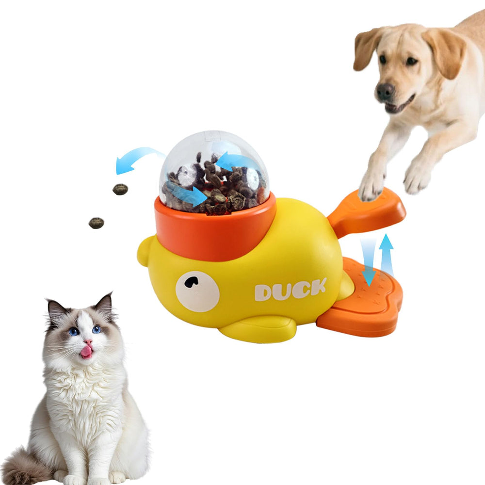 Naturael duck-shaped treat dispenser engages pets in puzzle play