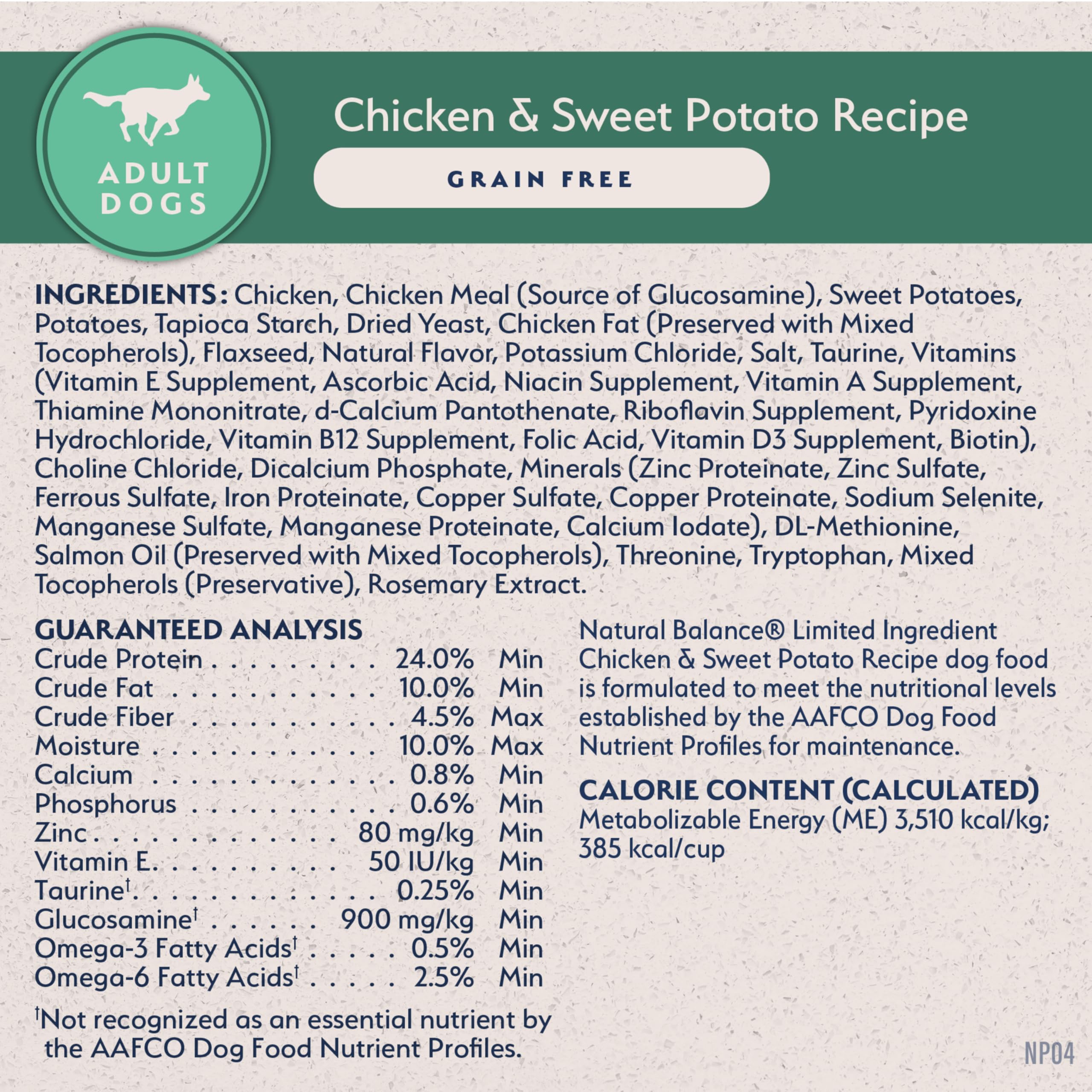 Natural Balance 12-pound packaging front view for easy stocking.