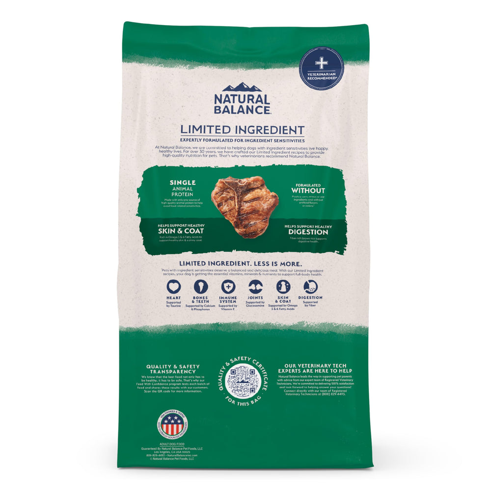 Natural Balance 24-pound bag packaging emphasizes value and convenience.