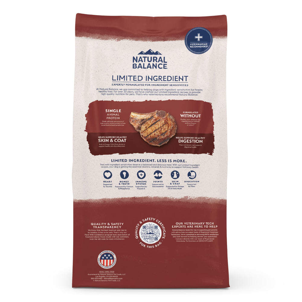 Natural Balance formula for all dogs with simplified ingredients.