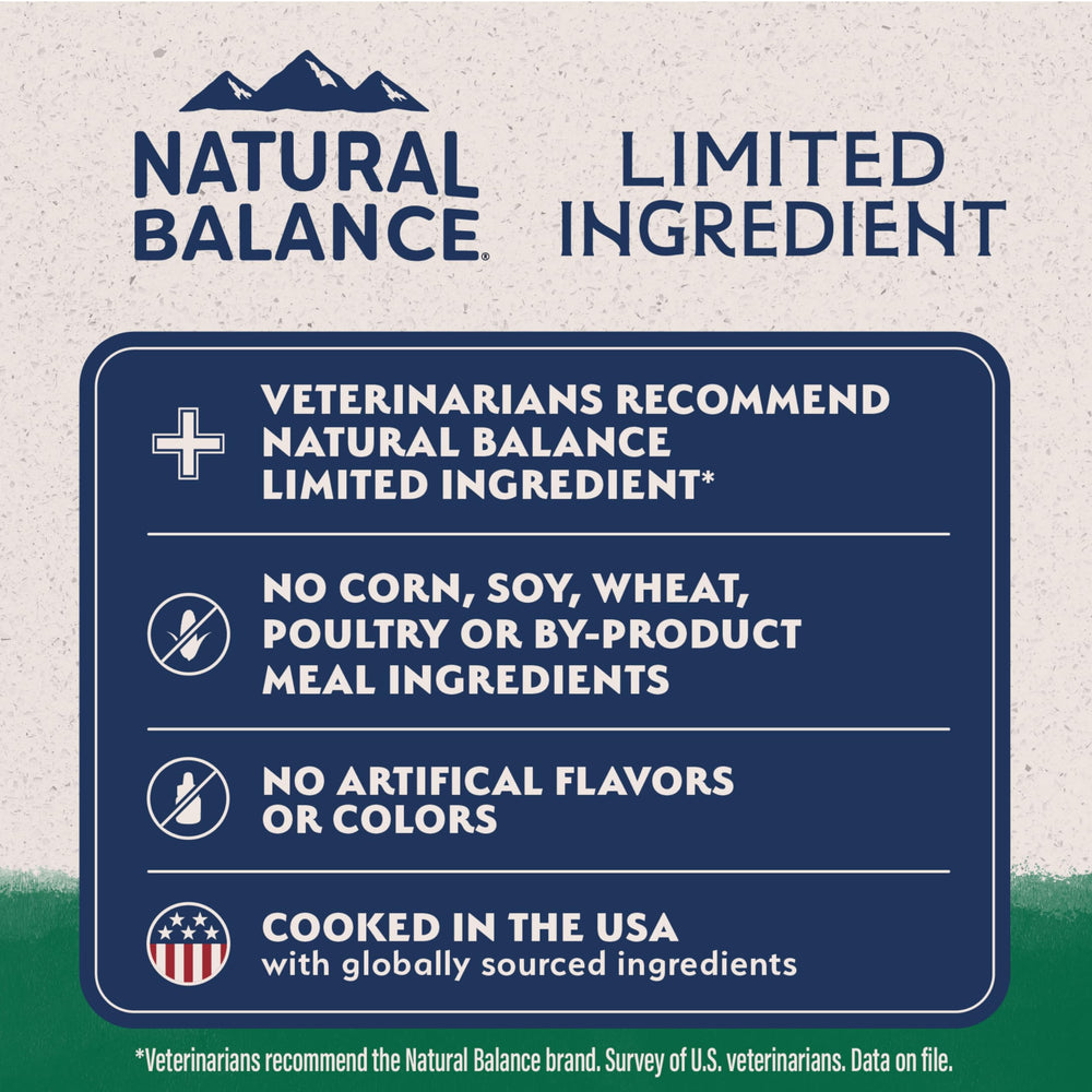 Natural Balance brown rice as a digestive fiber component for steady digestion.