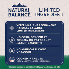 Natural Balance brown rice as a digestive fiber component for steady digestion.
