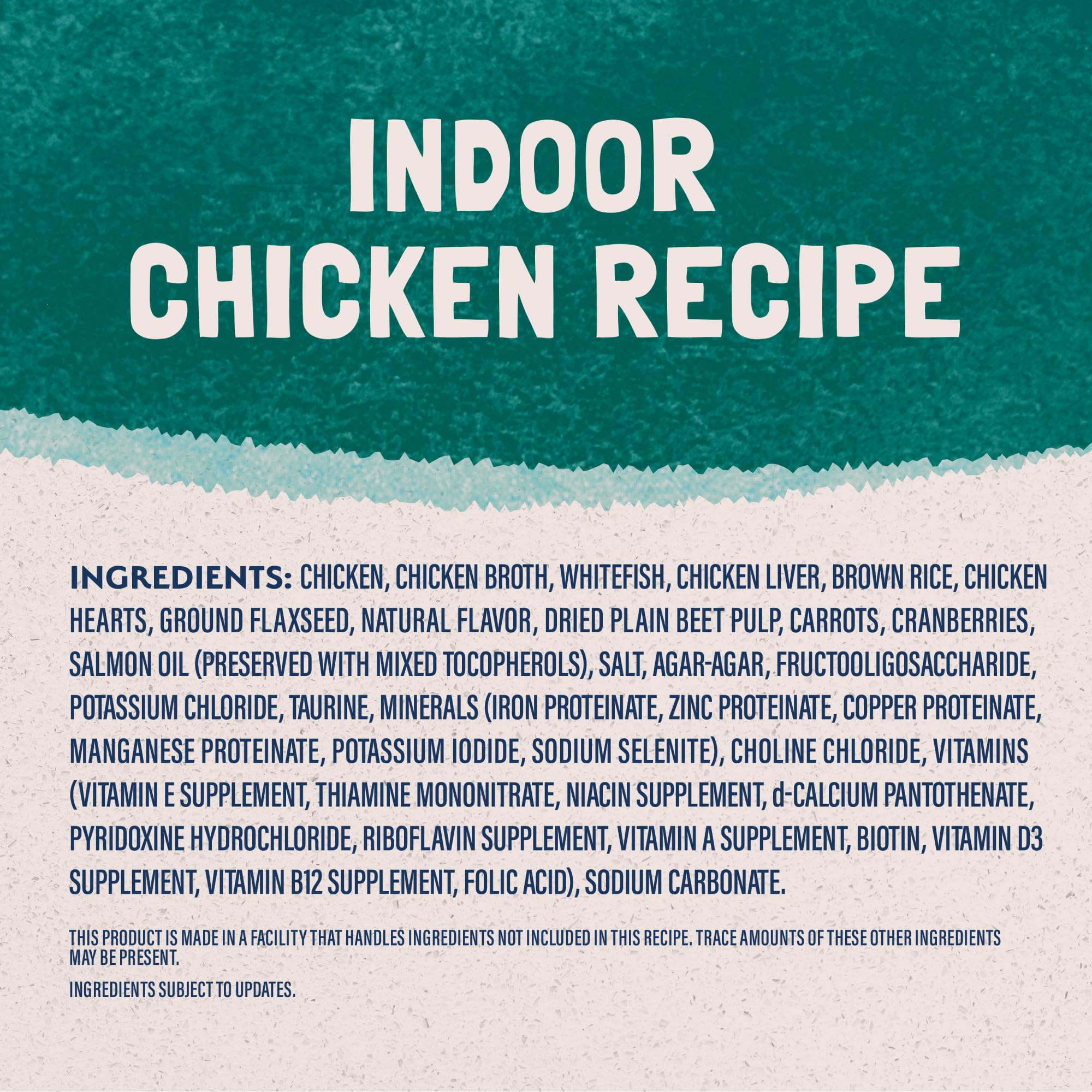Natural Balance chicken and rice recipe supports healthy digestion in cats.