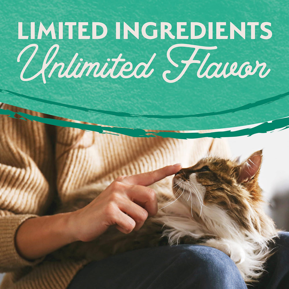 Natural Balance recipe imagery suggests skin and coat wellness benefits.