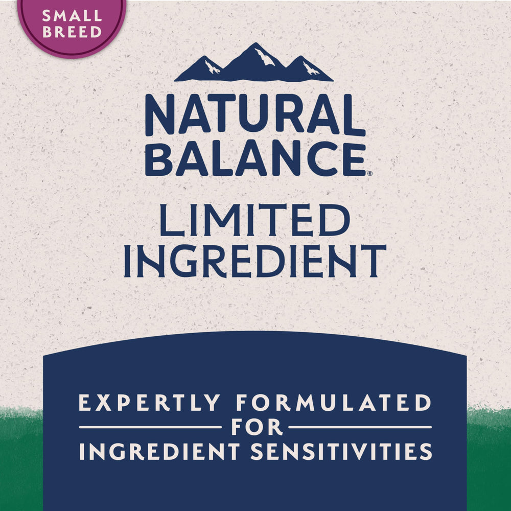 Natural Balance crunchy kibble texture helps clean teeth and gums