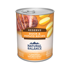 Natural Balance duck potato ingredients list showcases simple, grain-free recipe.