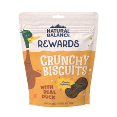 Natural Balance duck recipe biscuits in packaging for adult dogs with limited-ingredient diets