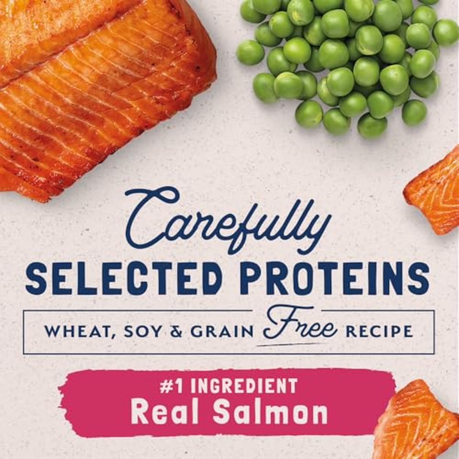 Green peas and salmon nutrition detail from Natural Balance cat food.