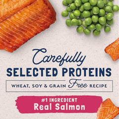 Green peas and salmon nutrition detail from Natural Balance cat food.