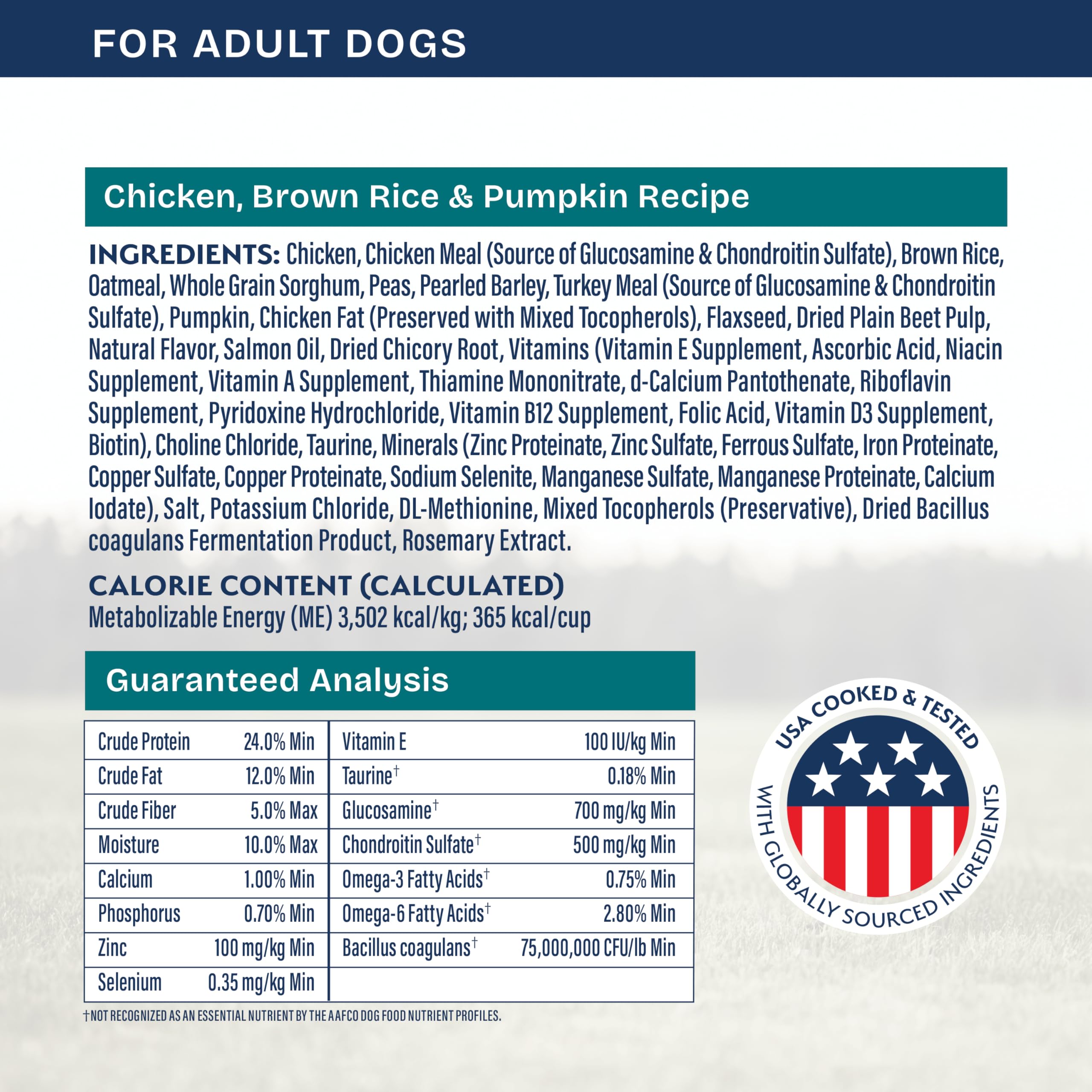 Natural Balance Health Protection is cooked in the USA with wholesome ingredients.