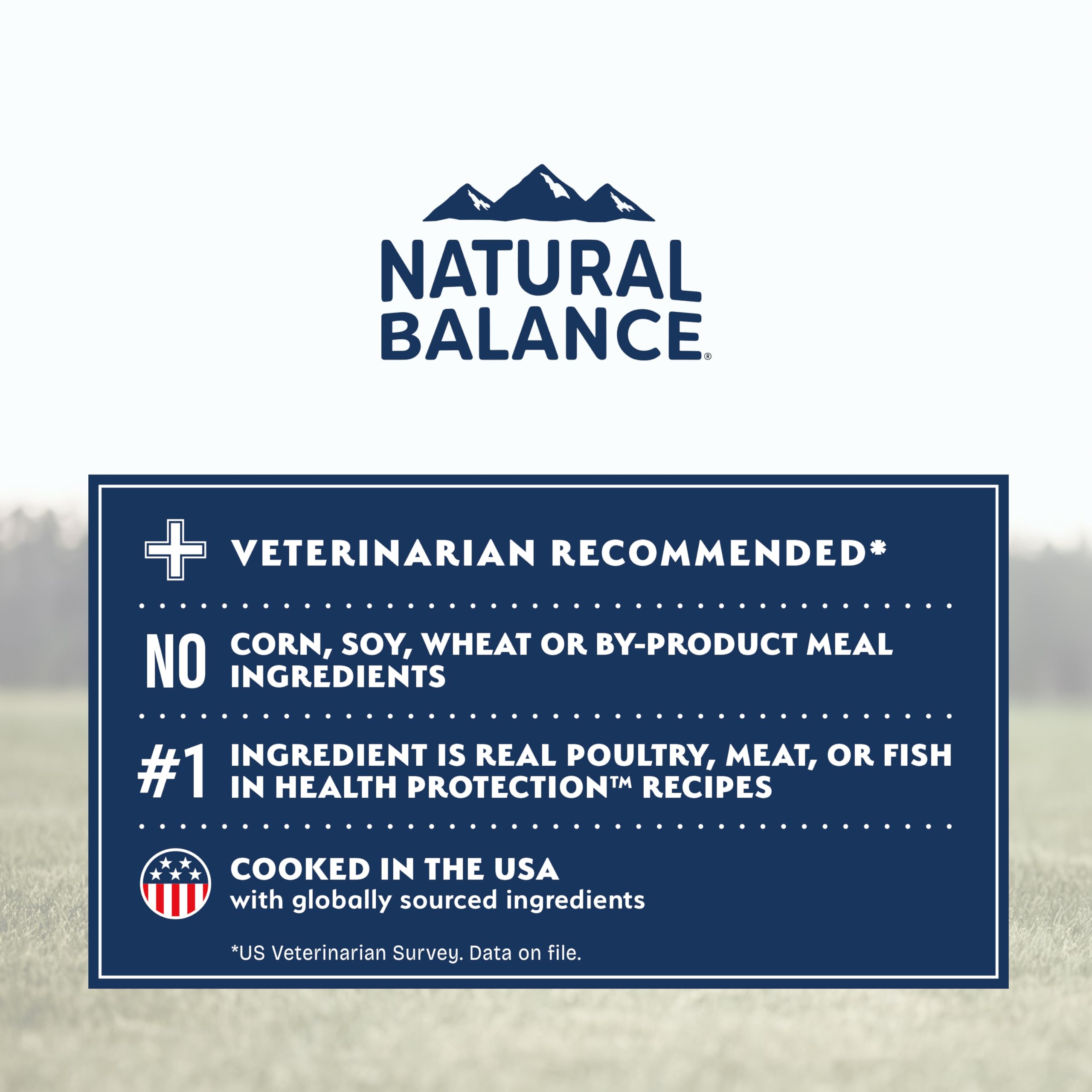 Natural Balance Health Protection provides omega fatty acids for healthy skin and coat.