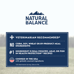 Natural Balance Health Protection provides omega fatty acids for healthy skin and coat.