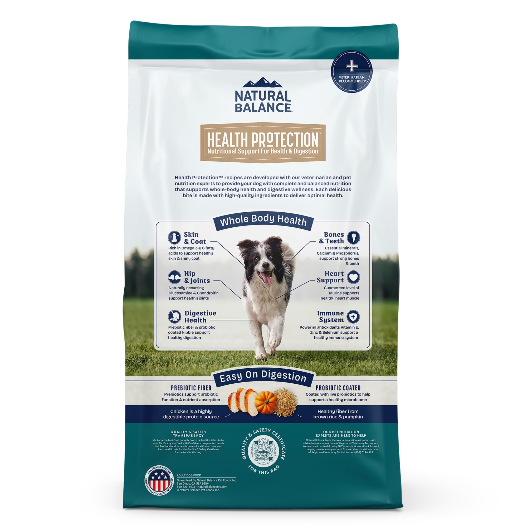 Natural Balance Health Protection probiotic coating supports digestive wellness in every bite.