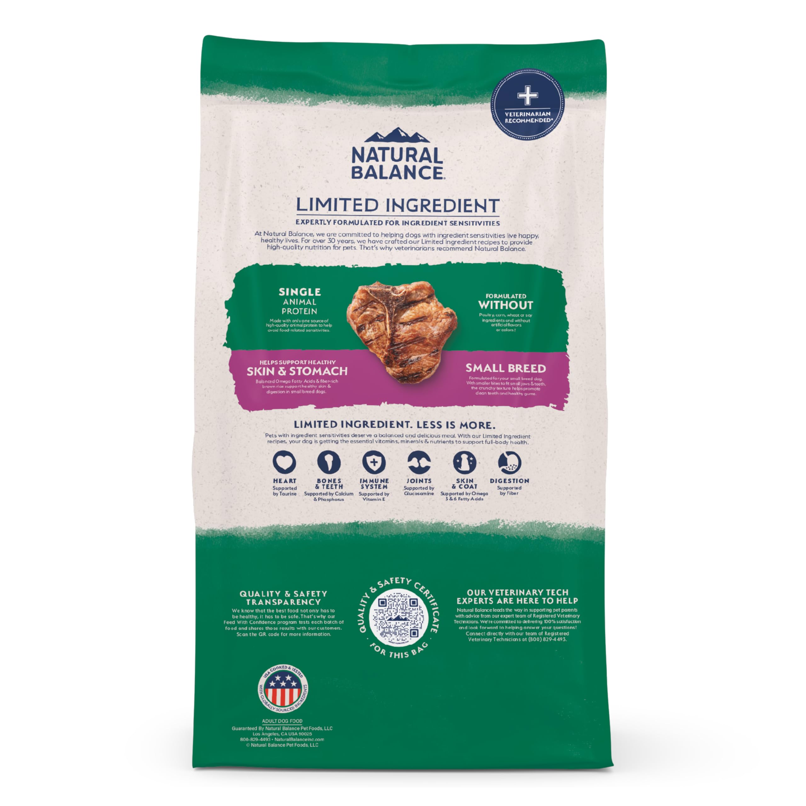 Balanced nutrition for small dogs in Natural Balance L.I.D. formula