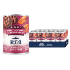 Natural Balance LID venison and sweet potato canned dog food image, premium single-protein meal