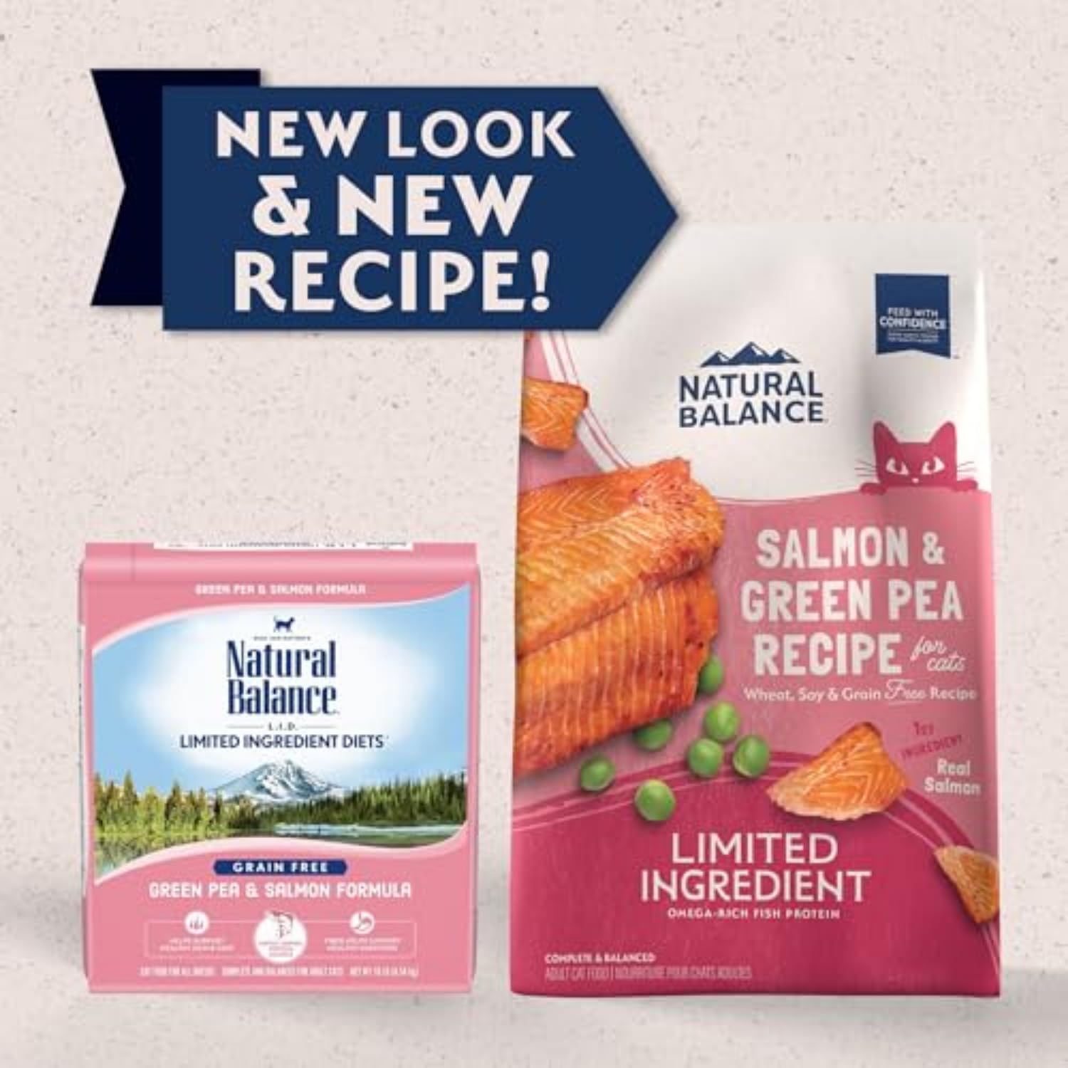 Natural Balance L I D recipe ingredients label displayed on bag.