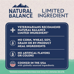 Natural Balance L.I.D. small breed bag opening reveals 12-pound packaging.
