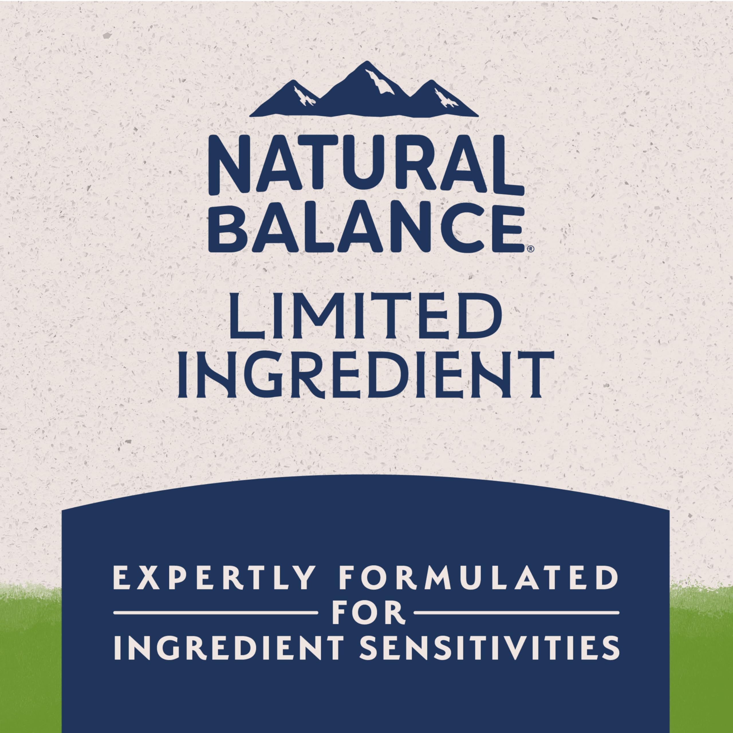 Natural Balance no animal protein icon communicates meat-free formulation clearly