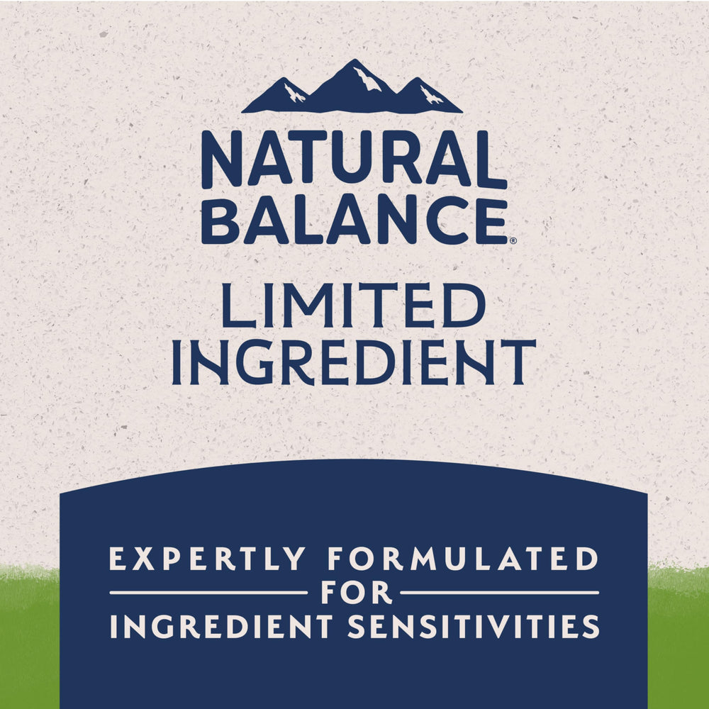 Natural Balance no animal protein icon communicates meat-free formulation clearly