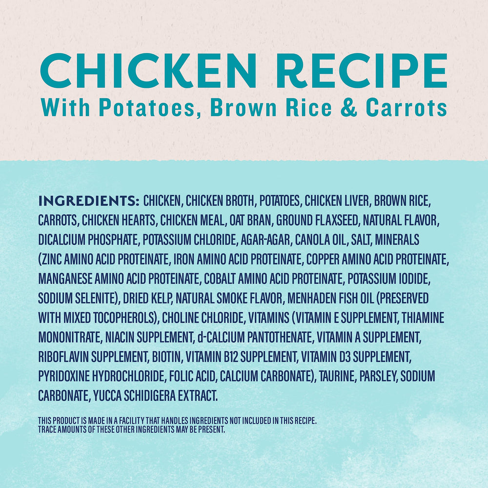 Natural Balance Original Ultra wet dog food chicken carrots potatoes serving—mealtime ready for dogs
