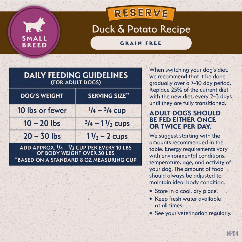 Natural Balance packaging highlights grain-free formula without artificial colors or fillers.
