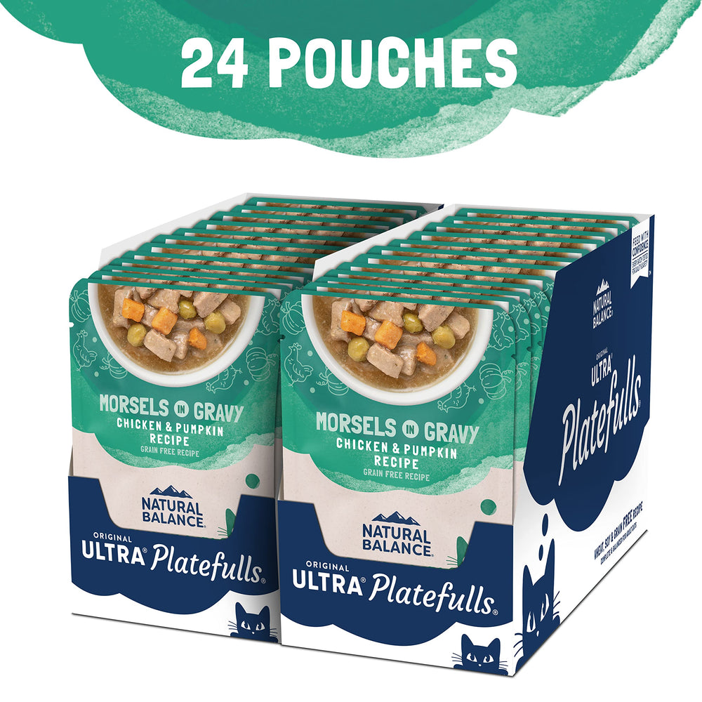 Natural Balance Platefulls pouch close-up of gravy texture.