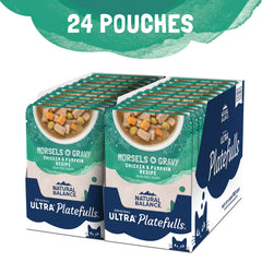 Natural Balance Platefulls pouch close-up of gravy texture.