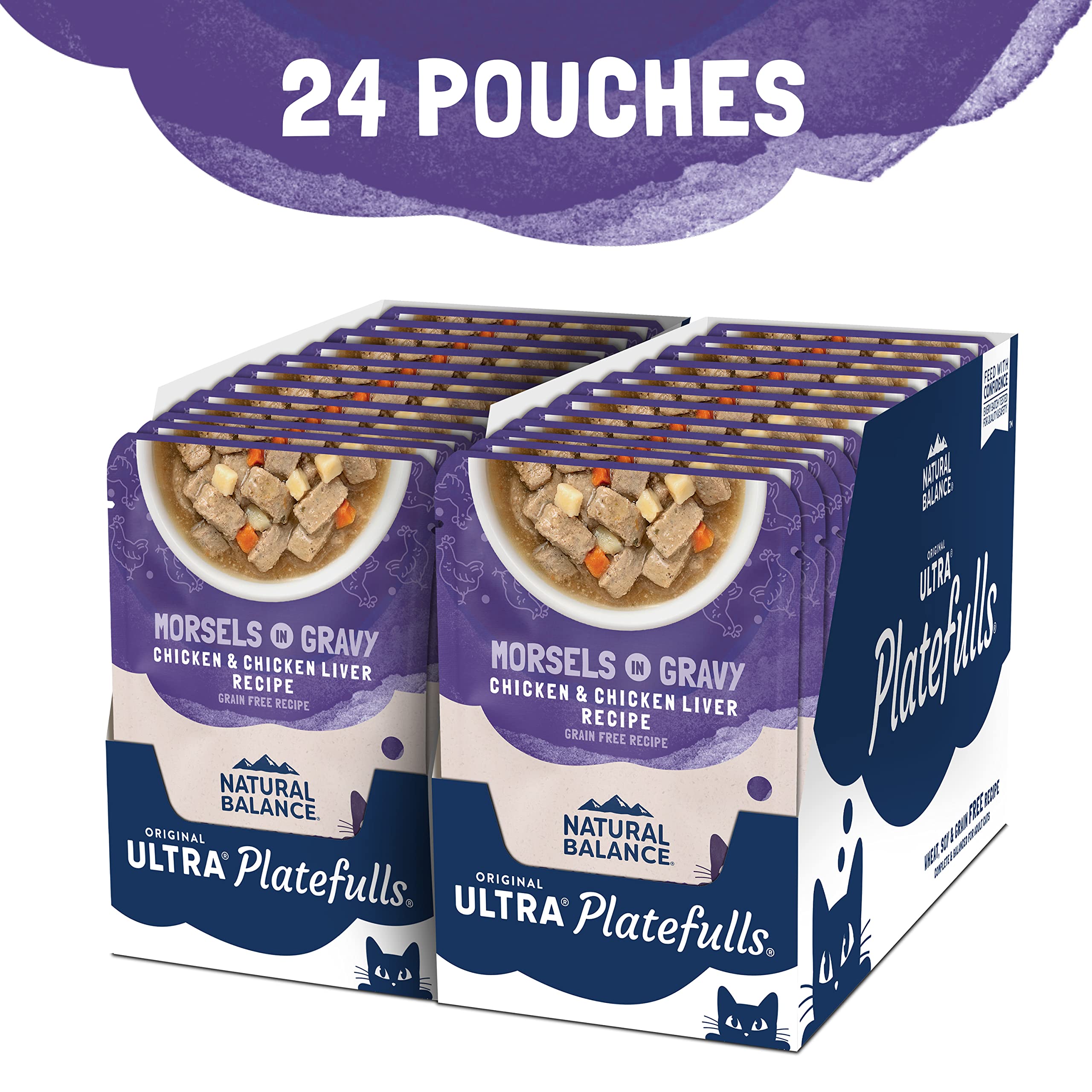 Natural Balance Platefulls Indoor gravy-served meal shown in a bowl appealing to indoor cats.