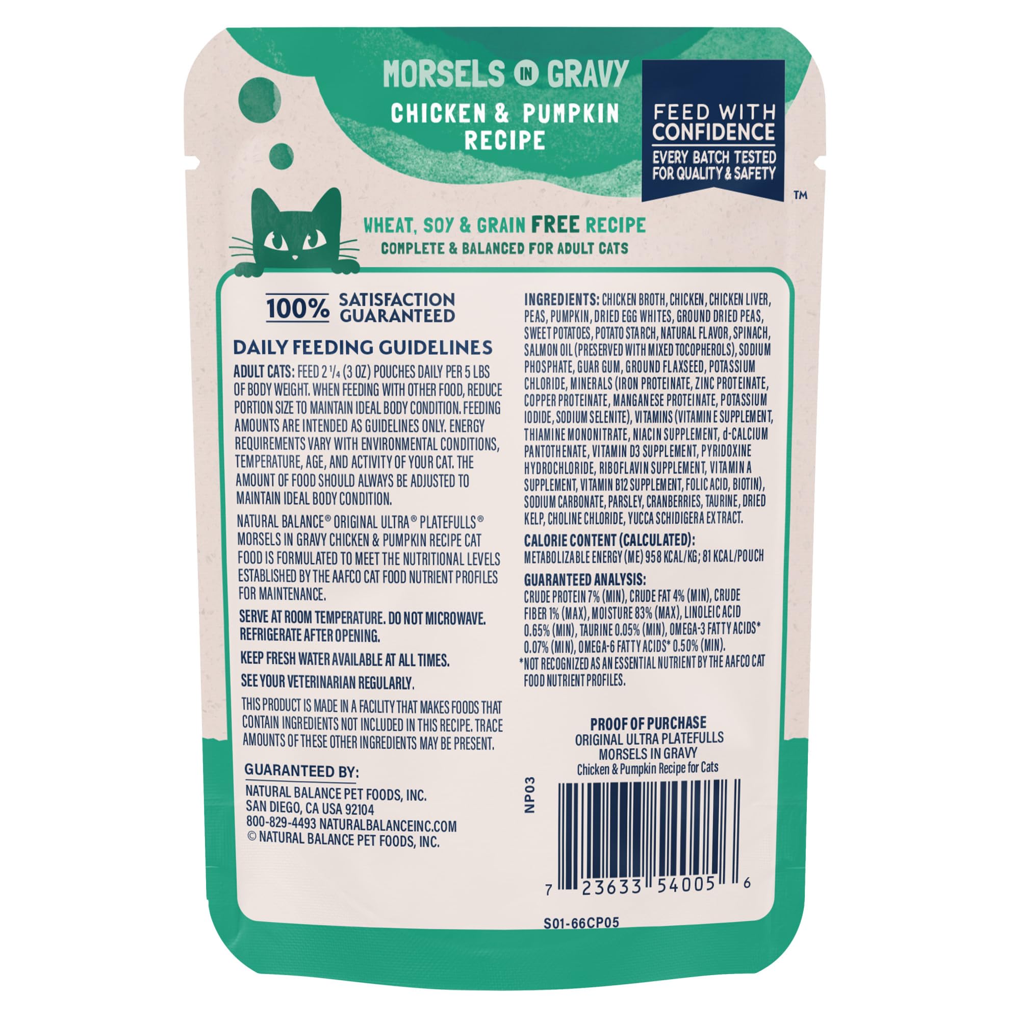 Natural Balance Platefulls ingredients highlight pumpkin and peas.