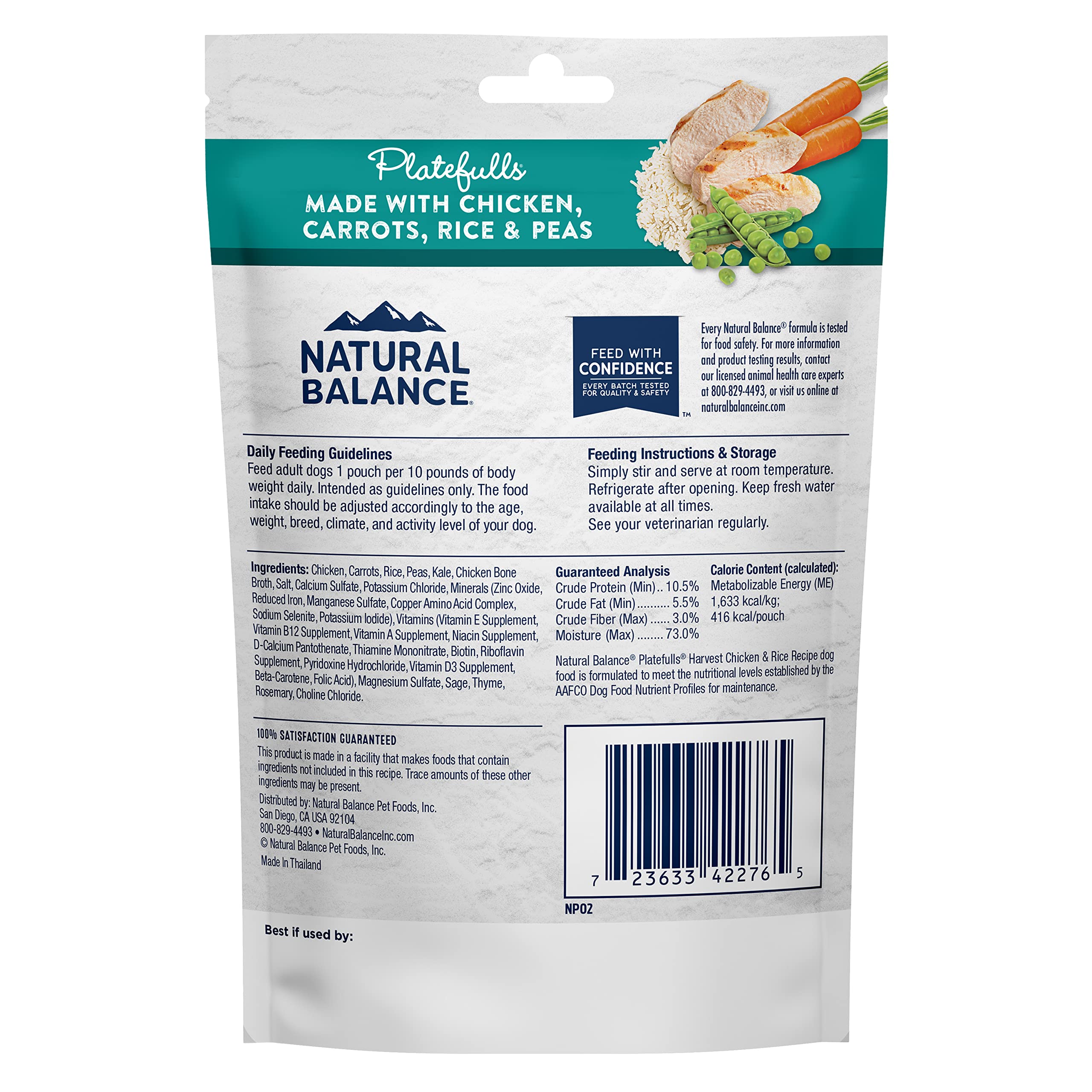 Natural Balance Platefulls nine ounce pouch close up showing ready to serve convenience